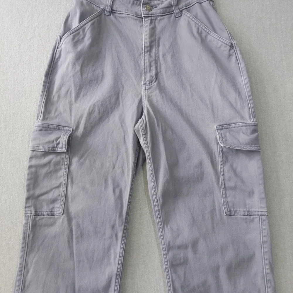 Hollister Women Y2K Gray Utility Cargo Pants High Rise Straight Leg Size 3S / 2S